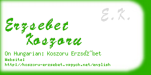 erzsebet koszoru business card